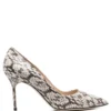 Women Manolo Blahnik Tora Snakeskin-effect Leather Pumps