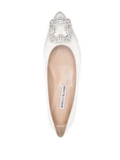 Women Manolo Blahnik Hangisi Crystal Embellished Ballerinas -Manolo Blahnik 18995872 41431593 1000