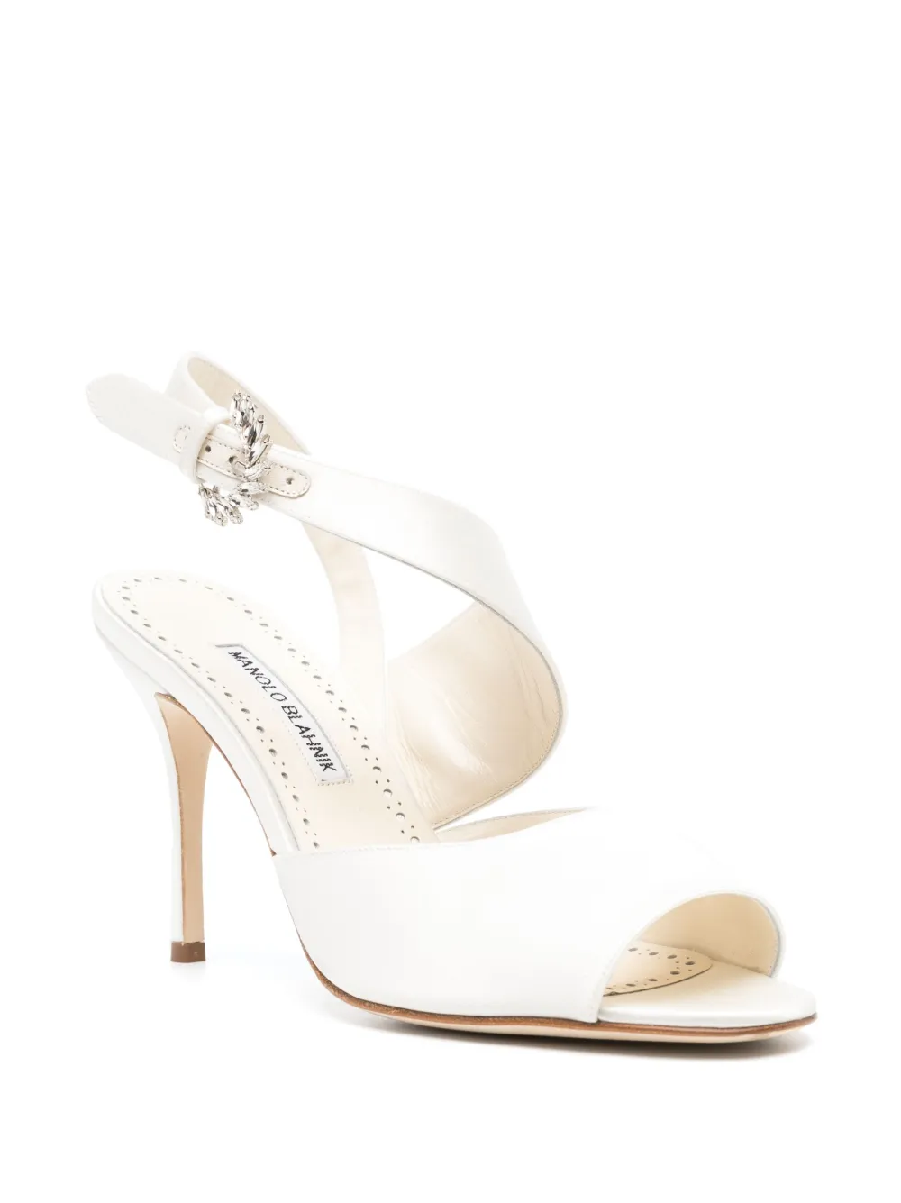 Women Manolo Blahnik 90mm Havelopa Satin-finish Sandals 2 Women Manolo Blahnik 90mm Havelopa Satin-finish Sandals - Image 2