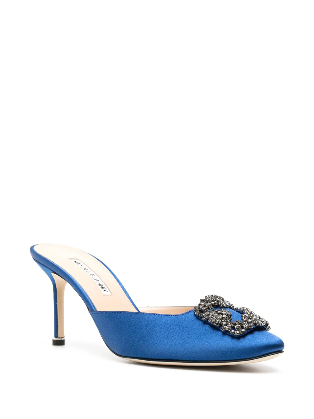 Women Manolo Blahnik Hangisimu Jewel-buckle 90mm Mules 2 Women Manolo Blahnik Hangisimu Jewel-buckle 90mm Mules - Image 2
