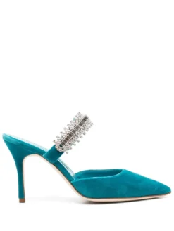 Women Manolo Blahnik Lutara 90mm Pointed Mules