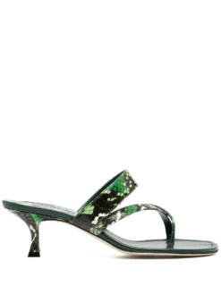 Women Manolo Blahnik Python-embossed 60mm Mules