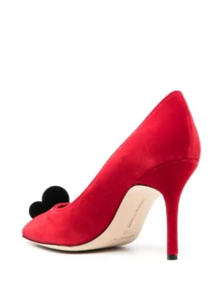 Women Manolo Blahnik Piera Pompom-embellished 100mm Pumps -Manolo Blahnik 19361319 42636969 1000