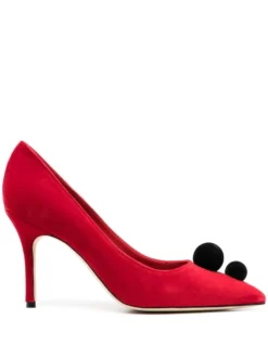 Women Manolo Blahnik Piera Pompom-embellished 100mm Pumps