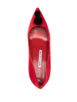 Women Manolo Blahnik Piera Pompom-embellished 100mm Pumps -Manolo Blahnik 19361319 42636976 1000