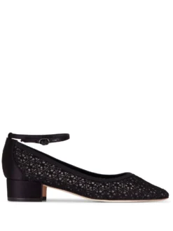Women Manolo Blahnik Lace-panelling Low-heel Pumps