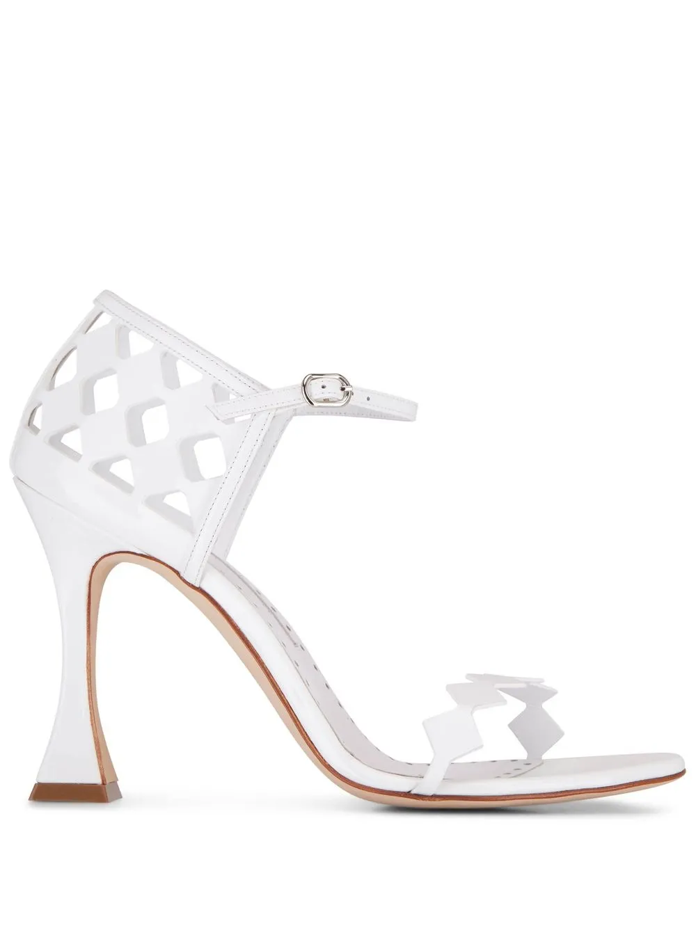 Women Manolo Blahnik Cut Out Leather Sandals 1 Women Manolo Blahnik Cut Out Leather Sandals