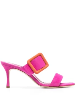 Women Manolo Blahnik Gable 70mm Buckled Suede Mules