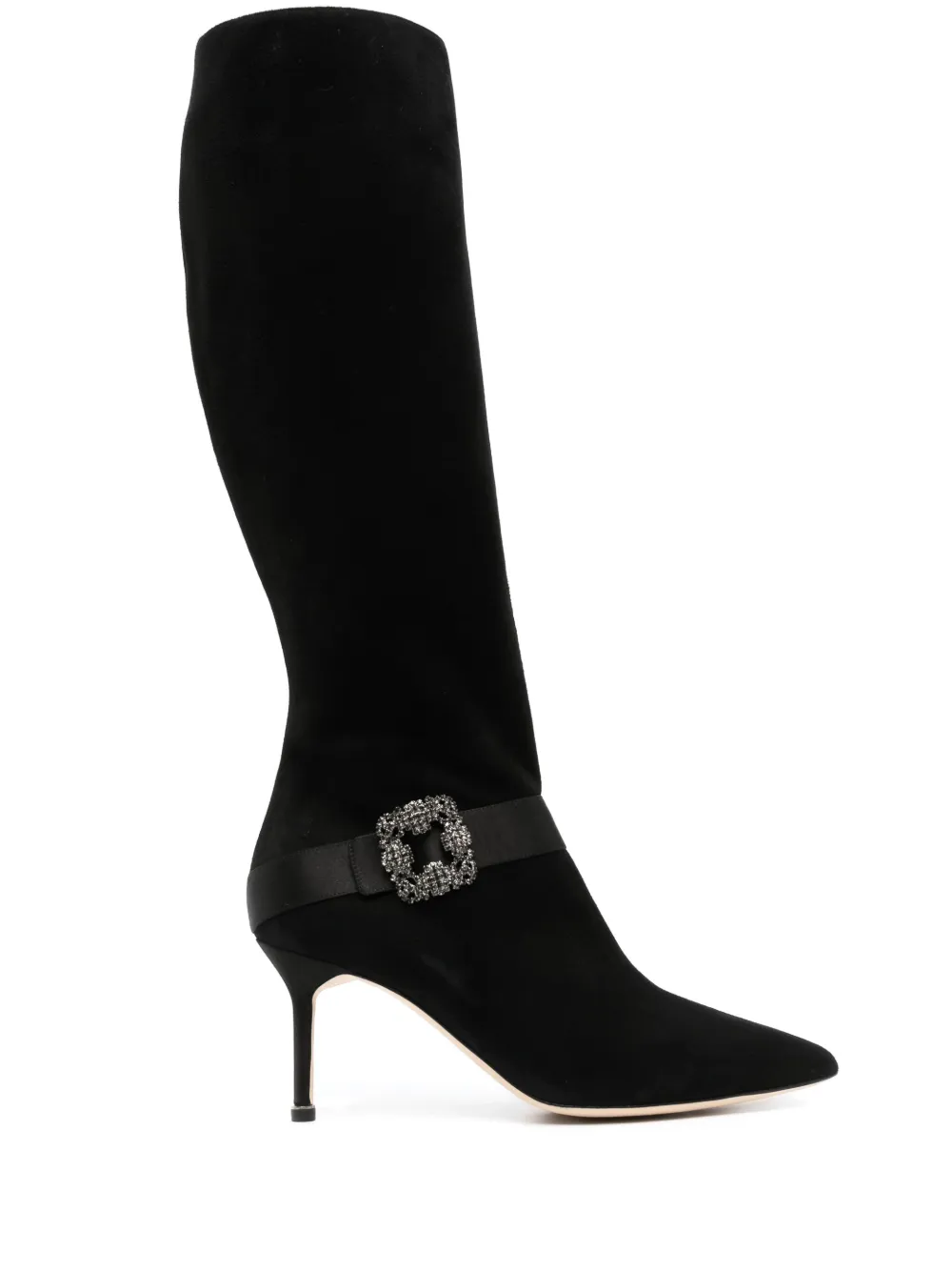 Women Manolo Blahnik Pliniahi 70mm Pointed-toe Knee Boots 1 Women Manolo Blahnik Pliniahi 70mm Pointed-toe Knee Boots
