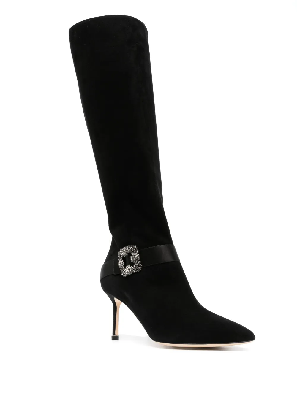 Women Manolo Blahnik Pliniahi 70mm Pointed-toe Knee Boots 2 Women Manolo Blahnik Pliniahi 70mm Pointed-toe Knee Boots - Image 2