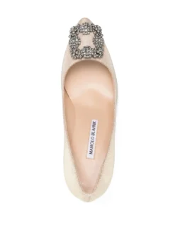 Women Manolo Blahnik Hangisi Crystal-buckle 95mm Pumps -Manolo Blahnik 19520400 43526173 1000