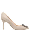 Women Manolo Blahnik Hangisi Crystal-buckle 95mm Pumps