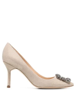 Women Manolo Blahnik Hangisi Crystal-buckle 95mm Pumps