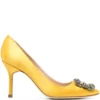 Women Manolo Blahnik Hangisi 90mm Crystal-buckle Pumps