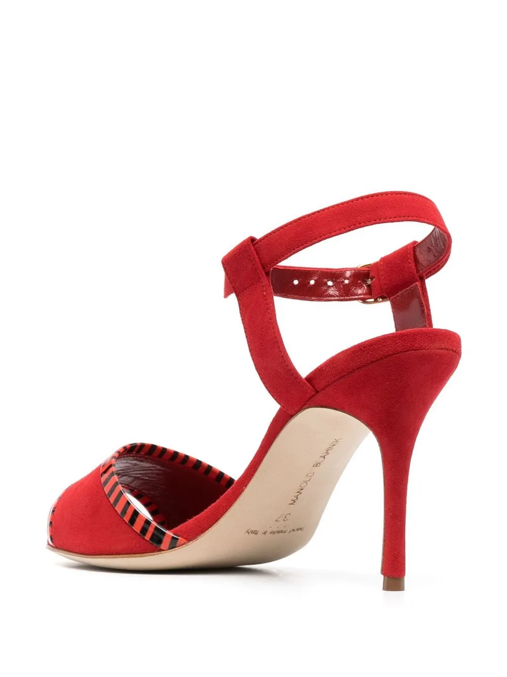 Women Manolo Blahnik Stripe-detail 90mm Sandals 3 Women Manolo Blahnik Stripe-detail 90mm Sandals - Image 3