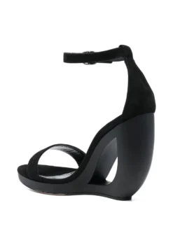 Women Manolo Blahnik Cut-out 130mm Wedge Sandals -Manolo Blahnik 19537350 43632798 1000