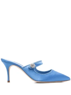 Women Manolo Blahnik Crystal-buckle 80mm Pointed Pumps