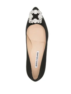Women Manolo Blahnik Hangisi Crystal-buckle 50mm Pumps -Manolo Blahnik 19553031 43899085 1000