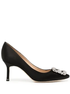 Women Manolo Blahnik Hangisi Crystal-buckle 70mm Pumps