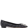 Women Manolo Blahnik Hangisi Silk Jacquard Ballerinas