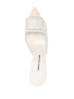 Women Manolo Blahnik Buckle-detail 85mm Leather Mules -Manolo Blahnik 19600980 43907260 1000