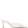 Women Manolo Blahnik Buckle-detail 85mm Leather Mules