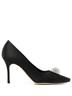 Women Manolo Blahnik Hangisi 90mm AppliquƩ Satin Pumps