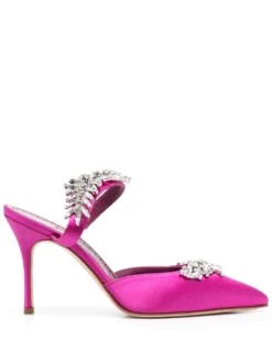 Women Manolo Blahnik Lurum 90mm Pointed Mules