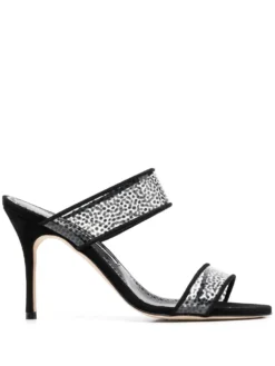 Women Manolo Blahnik Bold Polka-dot Print Sandals