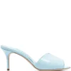 Women Manolo Blahnik Houramu 70mm Leather Mules