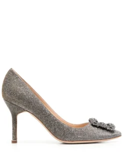 Women Manolo Blahnik Hangisi Glitter 90 Pumps