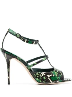 Women Manolo Blahnik Snakeskin-effect 100mm Sandals