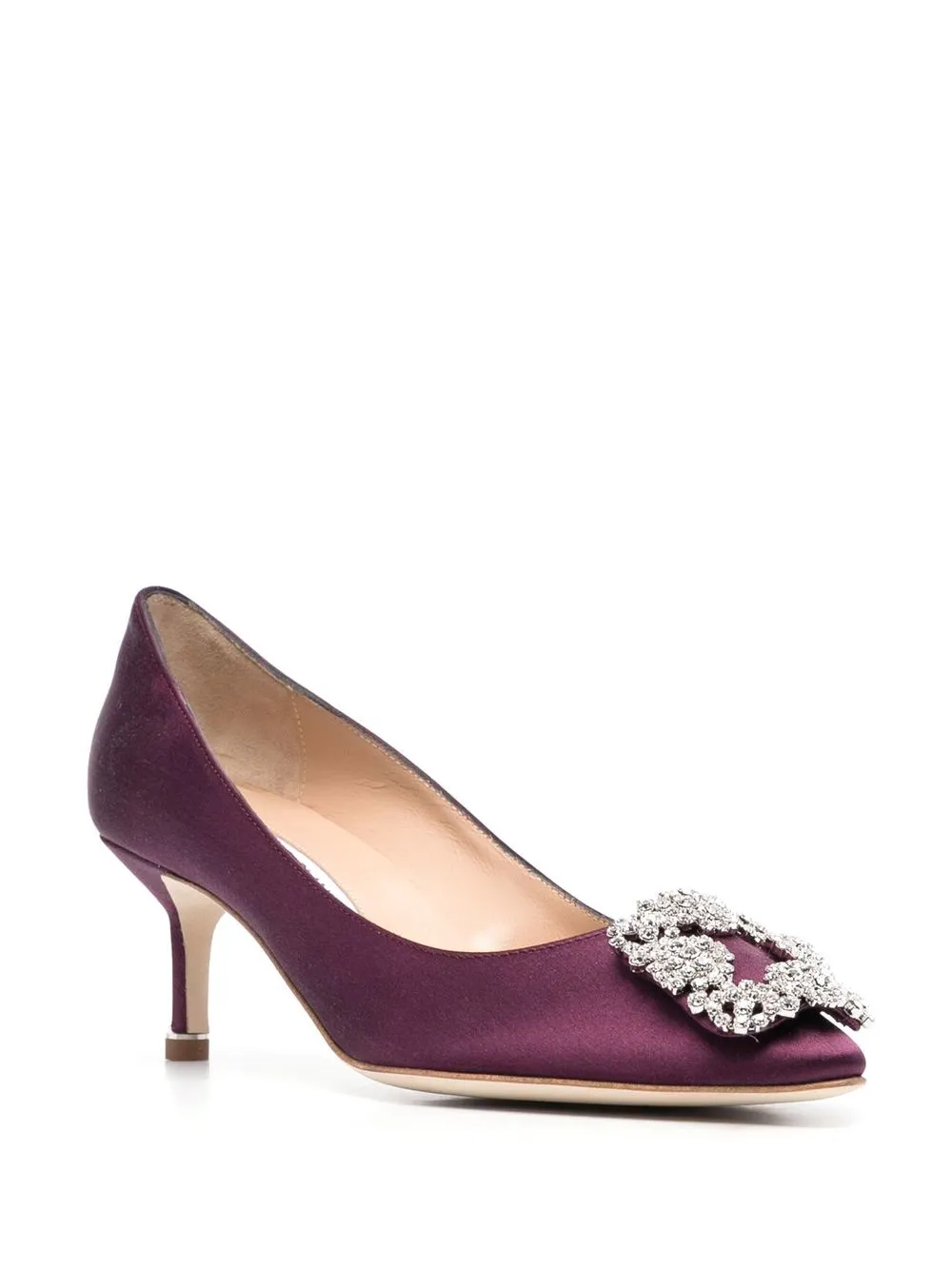 Women Manolo Blahnik Hangisi Crystal-buckle 50mm Pumps 2 Women Manolo Blahnik Hangisi Crystal-buckle 50mm Pumps - Image 2