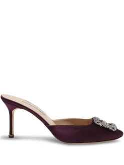 Women Manolo Blahnik Hangisi 70mm Satin Mules