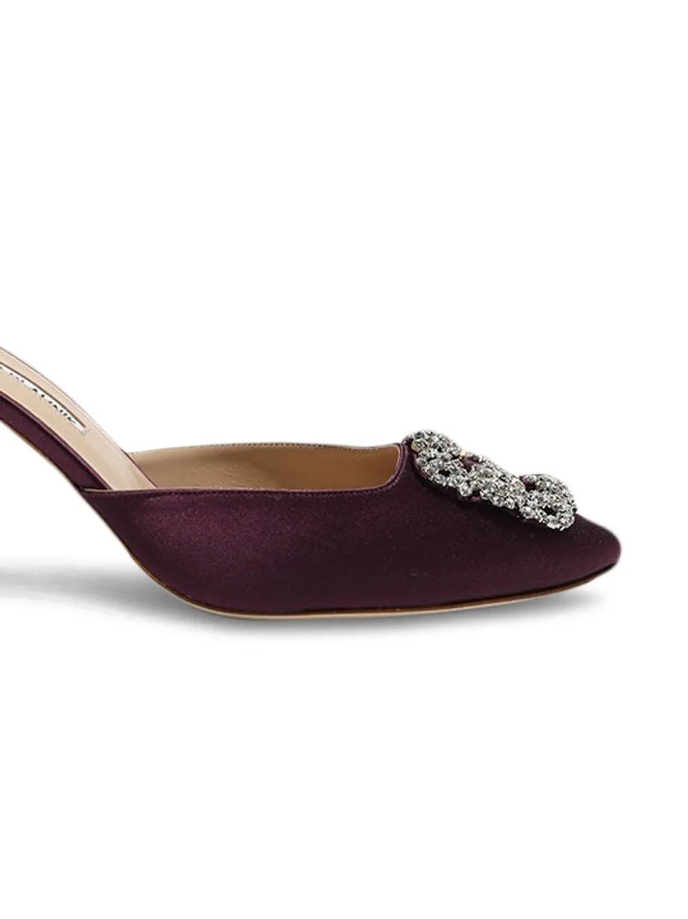 Women Manolo Blahnik Hangisi 70mm Satin Mules 2 Women Manolo Blahnik Hangisi 70mm Satin Mules - Image 2