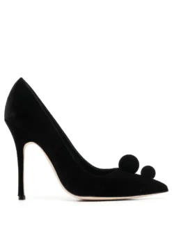 Women Manolo Blahnik Pointed-toe Velvet Pumps