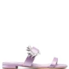 Women Manolo Blahnik Crystal Embellished Flat Mules