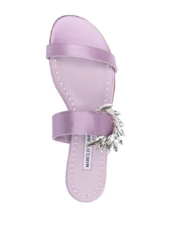 Women Manolo Blahnik Crystal Embellished Flat Mules -Manolo Blahnik 19776095 44475317 1000