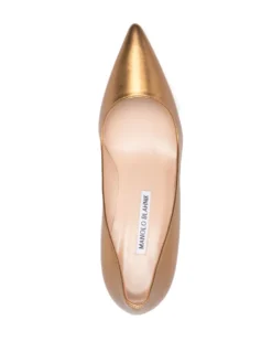 Women Manolo Blahnik BB 90mm Metallic-effect Leather Pumps -Manolo Blahnik 19836267 44716246 1000