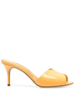 Women Manolo Blahnik Low Heel Leather Sandals