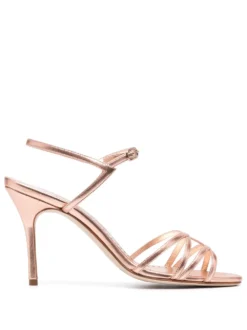 Women Manolo Blahnik 100mm Metallic-effect Leather Sandals