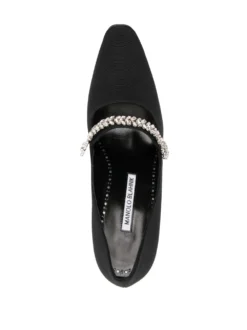 Women Manolo Blahnik 100mm Crystal-embellished Leather Pumps -Manolo Blahnik 19957552 50167884 1000