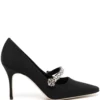 Women Manolo Blahnik 100mm Crystal-embellished Leather Pumps