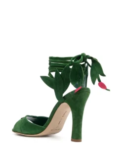 Women Manolo Blahnik Ossie 105mm Suede Lace-up Sandals -Manolo Blahnik 19979262 45093359 1000