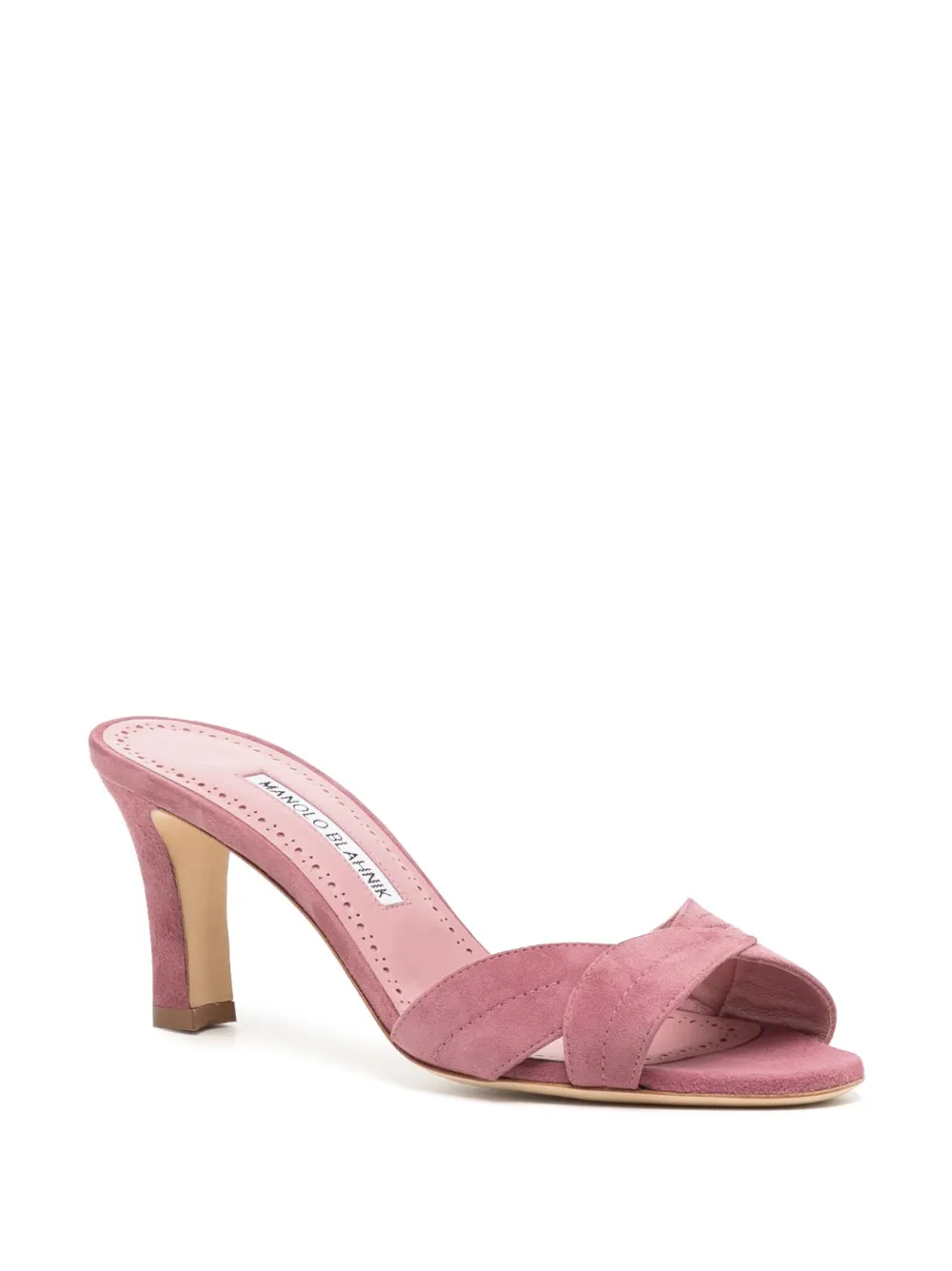 Women Manolo Blahnik Open-toe 70mm Leather Mules 2 Women Manolo Blahnik Open-toe 70mm Leather Mules - Image 2