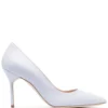 Women Manolo Blahnik BB 90mm Metallic-effect Leather Pumps