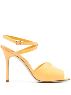 Women Manolo Blahnik Byel 100mm Leather Sandals