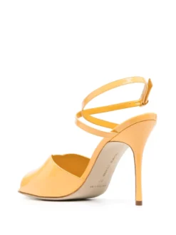 Women Manolo Blahnik Byel 100mm Leather Sandals -Manolo Blahnik 20050653 45208719 1000