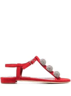 Women Manolo Blahnik Crystal-embellished Flat Sandals