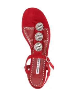 Women Manolo Blahnik Crystal-embellished Flat Sandals -Manolo Blahnik 20076253 45237535 1000